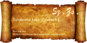 Szoboszlay Zsanett névjegykártya